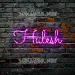 hulesh in Pink Neon style - 3D name wallpaper