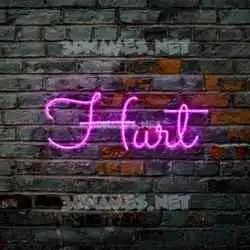 hurt in Pink Neon style - 3D name wallpaper
