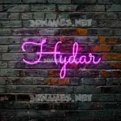 hydar in Pink Neon style - 3D name wallpaper