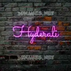 hyderali in Pink Neon style - 3D name wallpaper