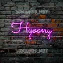 hyoony in Pink Neon style - 3D name wallpaper