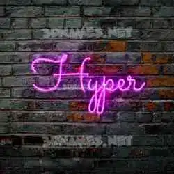 hyper in Pink Neon style - 3D name wallpaper