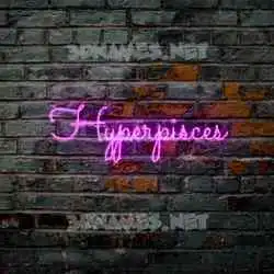 hyperpisces in Pink Neon style - 3D name wallpaper