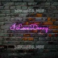 i love danny in Pink Neon style - 3D name wallpaper
