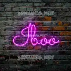 iboo in Pink Neon style - 3D name wallpaper
