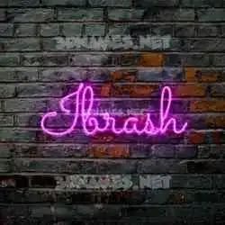 ibrash in Pink Neon style - 3D name wallpaper