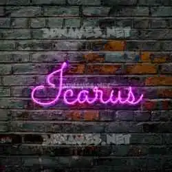 icarus in Pink Neon style - 3D name wallpaper
