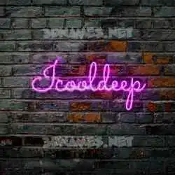 icooldeep in Pink Neon style - 3D name wallpaper