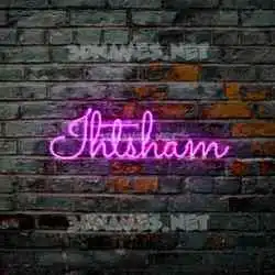ihtsham in Pink Neon style - 3D name wallpaper