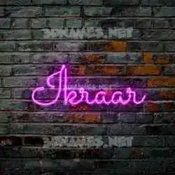 ikraar in Pink Neon style - 3D name wallpaper