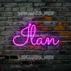 ilan in Pink Neon style - 3D name wallpaper