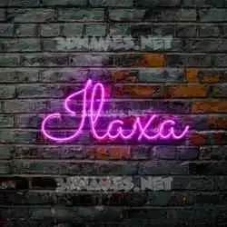 ilaxa in Pink Neon style - 3D name wallpaper