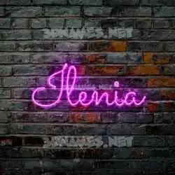 ilenia in Pink Neon style - 3D name wallpaper