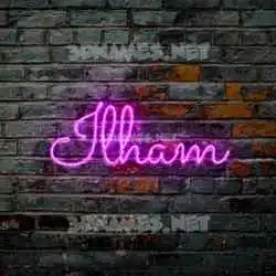 ilham in Pink Neon style - 3D name wallpaper