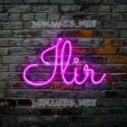 ilir in Pink Neon style - 3D name wallpaper