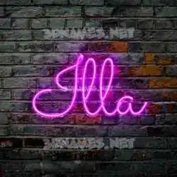 illa in Pink Neon style - 3D name wallpaper