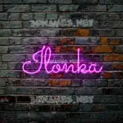 ilonka in Pink Neon style - 3D name wallpaper