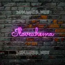 iloveuhema in Pink Neon style - 3D name wallpaper