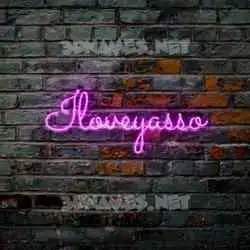 iloveyasso in Pink Neon style - 3D name wallpaper