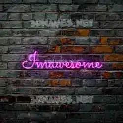imawesome in Pink Neon style - 3D name wallpaper
