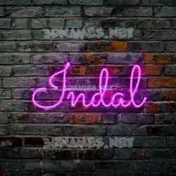 indal in Pink Neon style - 3D name wallpaper