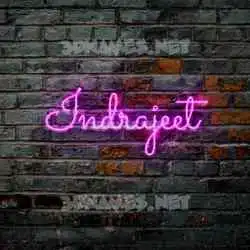indrajeet in Pink Neon style - 3D name wallpaper
