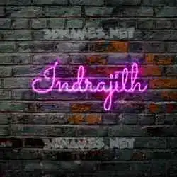 indrajith in Pink Neon style - 3D name wallpaper