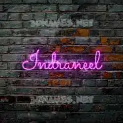 indraneel in Pink Neon style - 3D name wallpaper