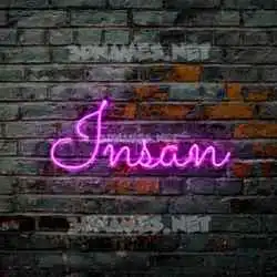 insan in Pink Neon style - 3D name wallpaper