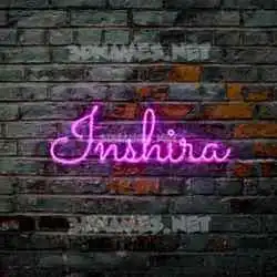inshira in Pink Neon style - 3D name wallpaper