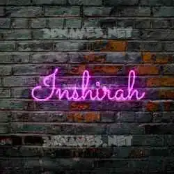 inshirah in Pink Neon style - 3D name wallpaper
