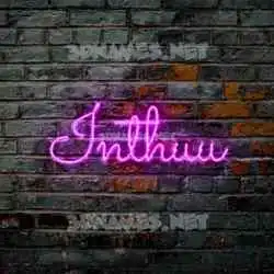 inthuu in Pink Neon style - 3D name wallpaper