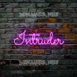 intruder in Pink Neon style - 3D name wallpaper