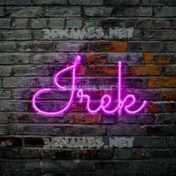 irek in Pink Neon style - 3D name wallpaper