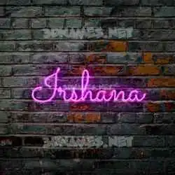 irshana in Pink Neon style - 3D name wallpaper