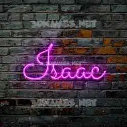 isaac in Pink Neon style - 3D name wallpaper