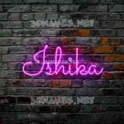 ishika in Pink Neon style - 3D name wallpaper