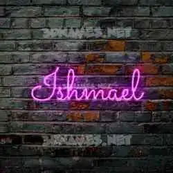 ishmael in Pink Neon style - 3D name wallpaper