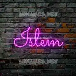 islem in Pink Neon style - 3D name wallpaper