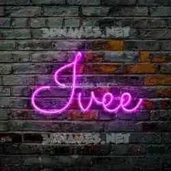 ivee in Pink Neon style - 3D name wallpaper