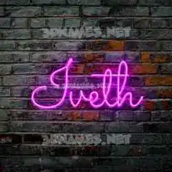 iveth in Pink Neon style - 3D name wallpaper