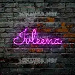 ivleena in Pink Neon style - 3D name wallpaper