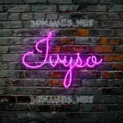 ivyso in Pink Neon style - 3D name wallpaper