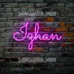 izhan in Pink Neon style - 3D name wallpaper
