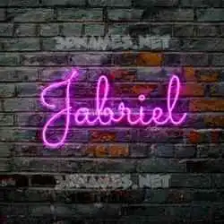jabriel in Pink Neon style - 3D name wallpaper