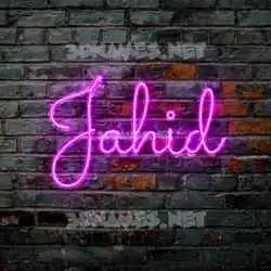 jahid in Pink Neon style - 3D name wallpaper