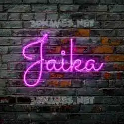 jaika in Pink Neon style - 3D name wallpaper