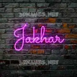 jakhar in Pink Neon style - 3D name wallpaper
