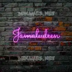 jamaludeen in Pink Neon style - 3D name wallpaper