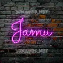 jamu in Pink Neon style - 3D name wallpaper